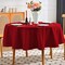 Christmas Round Tablecloth Water and Stain Resistant Washable Table Cloth Selected Wrinkle Free Polyester Circular Table Cover for Dining, Parties, Camping (60 Inch, Red)